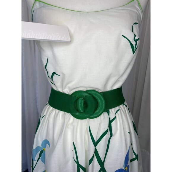 Jenni Vintage Sun Dress 60s 70s MCM Mod Retro Floral Size SMALL Belted - Picture 10 of 11
